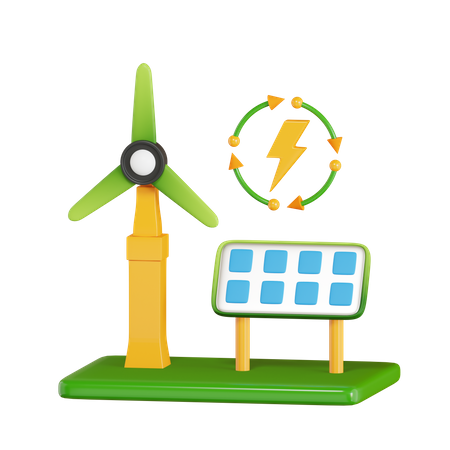 Energía renovable  3D Icon