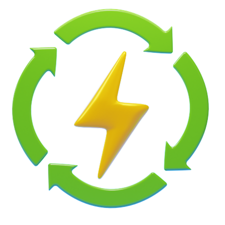 Energia renovável  3D Icon