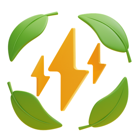 Energia renovável  3D Icon