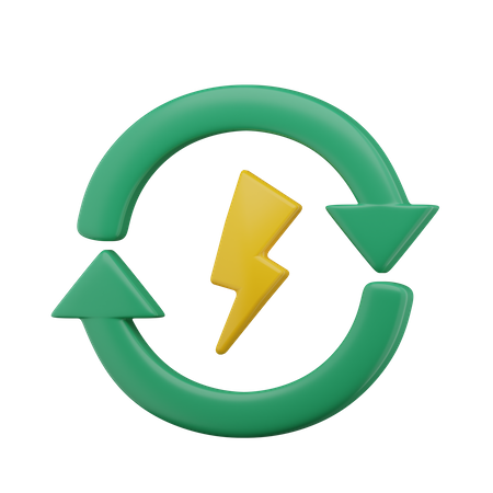 Energia renovável  3D Icon