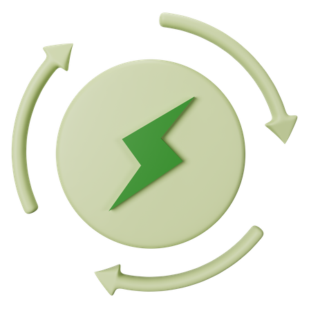 Energia renovável  3D Icon