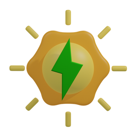 Energia solar  3D Icon