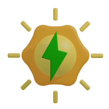 Energia solar  3D Icon