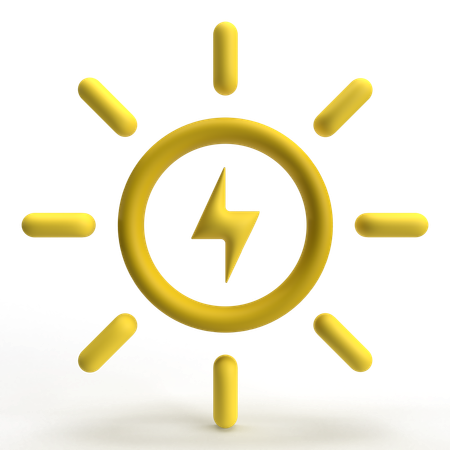 Energía solar  3D Icon