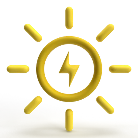 Energía solar  3D Icon