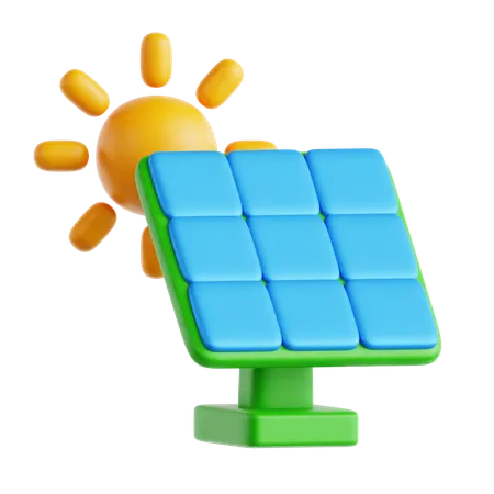 Energía solar  3D Icon