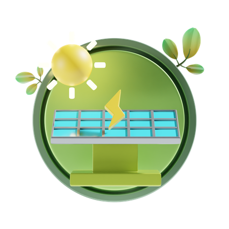 Energía solar  3D Icon