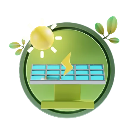 Energía solar  3D Icon