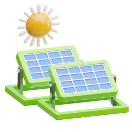 Energia solar  3D Icon