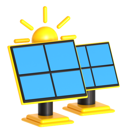 Energía solar  3D Icon