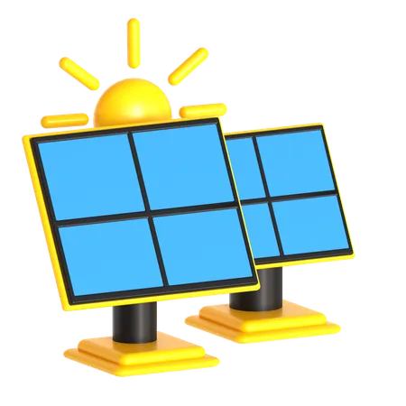 Energía solar  3D Icon