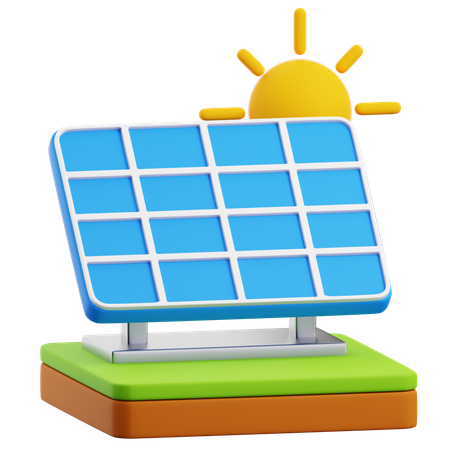 Energía solar  3D Icon