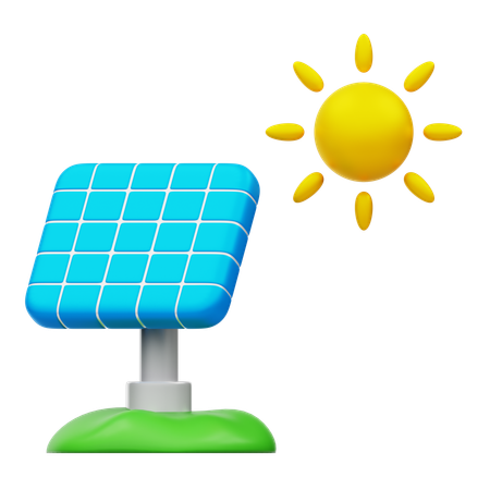 Energia solar  3D Icon