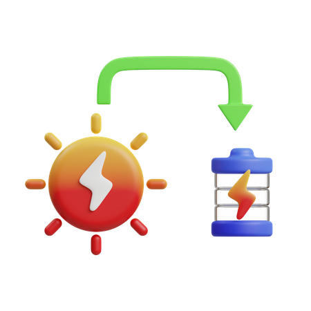 Energia solar  3D Icon