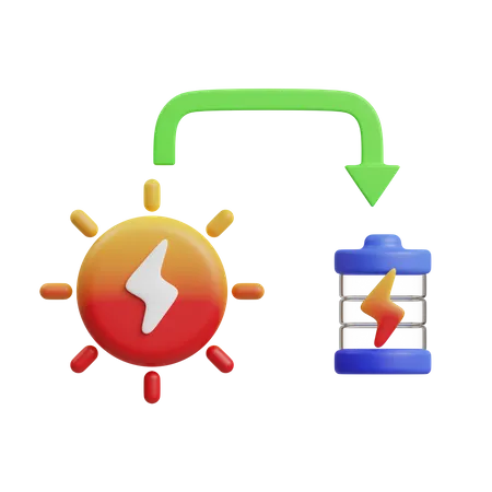 Energia solar  3D Icon