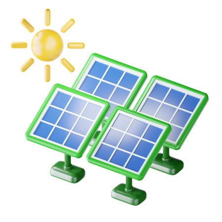 Energia solar  3D Icon