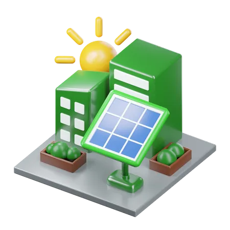 Energía solar  3D Icon