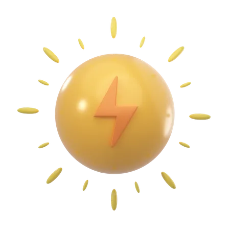 Energia solar  3D Icon