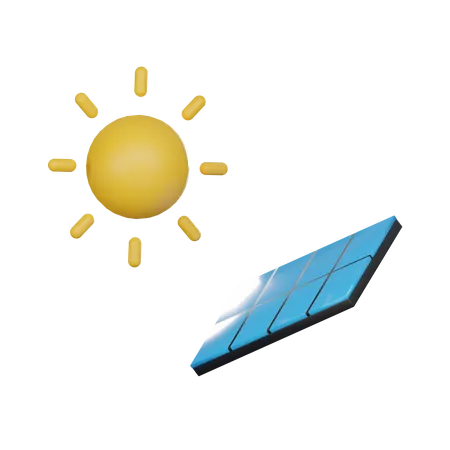 Energía solar  3D Icon