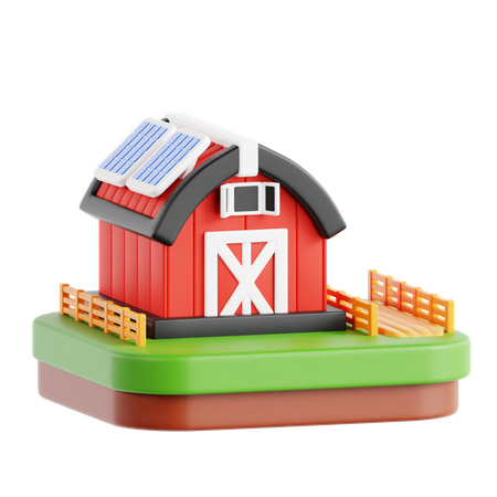 Energía solar en la granja  3D Icon