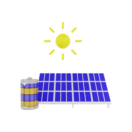 Energía solar renovable  3D Illustration
