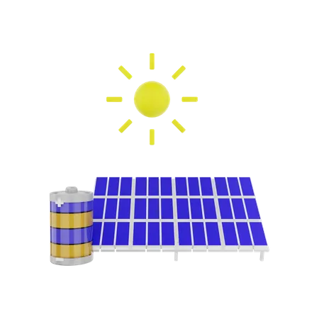 Energia solar renovável  3D Illustration