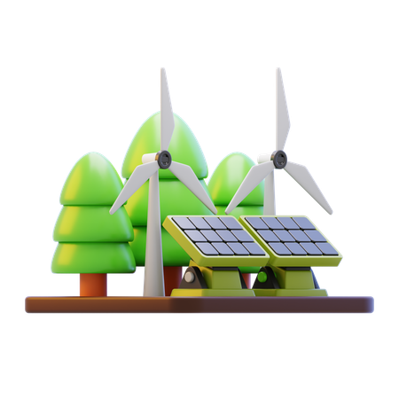 Energia Sustentável  3D Icon