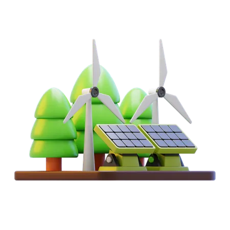 Energia Sustentável  3D Icon