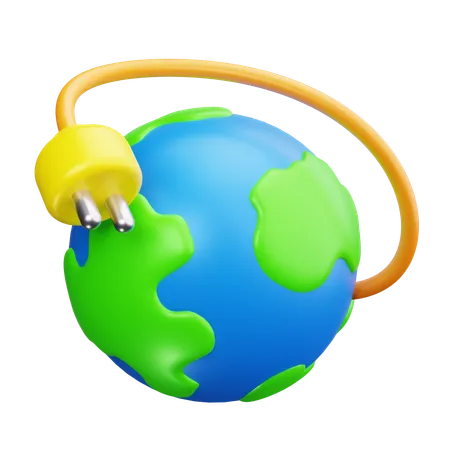 Energia,terra,ecologia,sustentável,meio ambiente,verde,plug  3D Icon