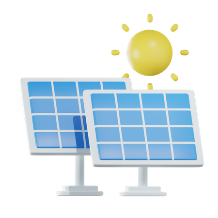 Énergie des panneaux solaires  3D Icon