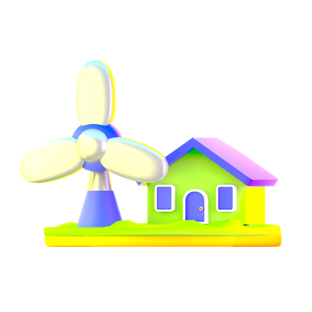 L'énergie éolienne  3D Icon