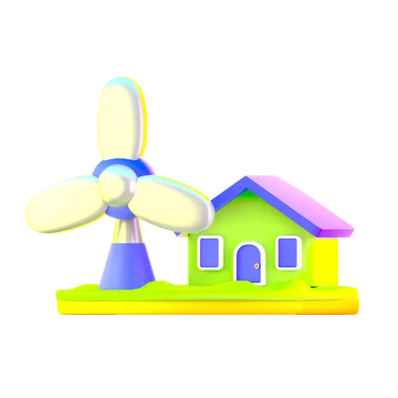 L'énergie éolienne  3D Icon