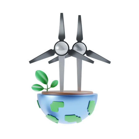 L'énergie éolienne  3D Icon