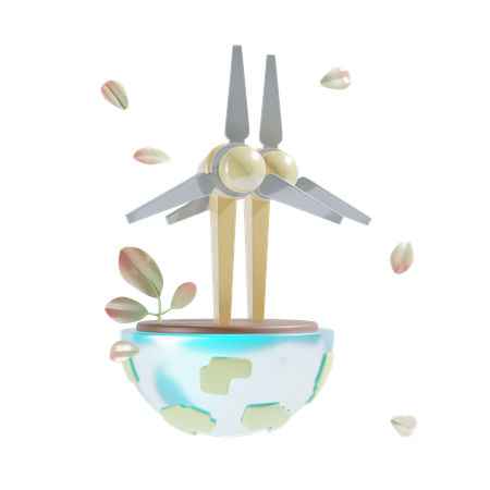 L'énergie éolienne  3D Icon