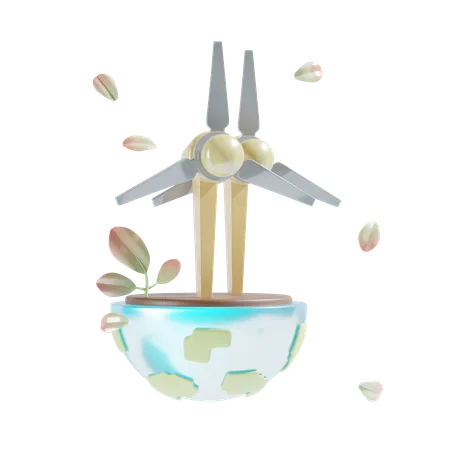 L'énergie éolienne  3D Icon