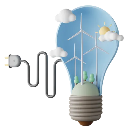 L'énergie éolienne  3D Illustration