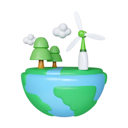 L'énergie éolienne  3D Icon