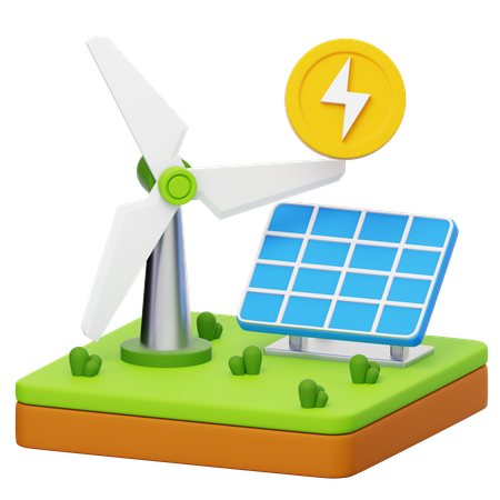 Énergie renouvelable  3D Icon