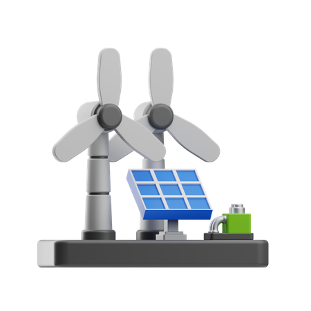 Énergie renouvelable  3D Icon