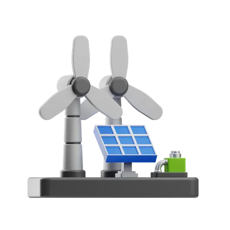 Énergie renouvelable  3D Icon