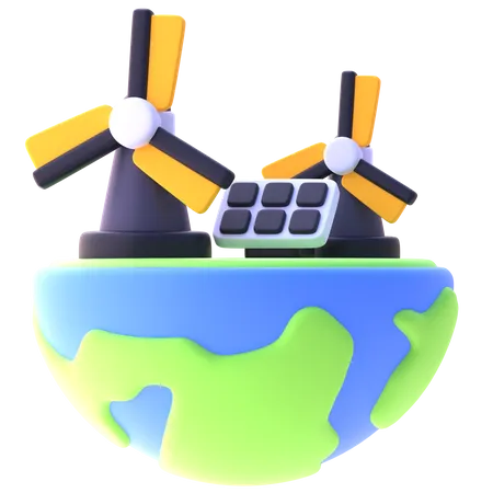 Énergie renouvelable  3D Icon