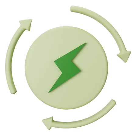 Énergie renouvelable  3D Icon