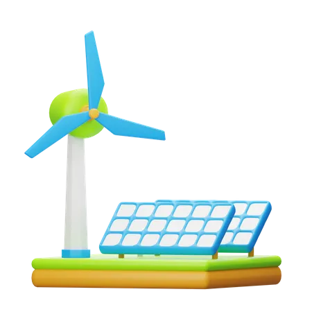 Énergie renouvelable  3D Icon