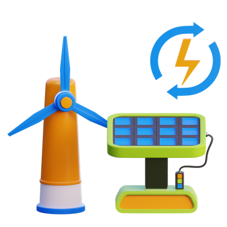 Énergie solaire  3D Icon