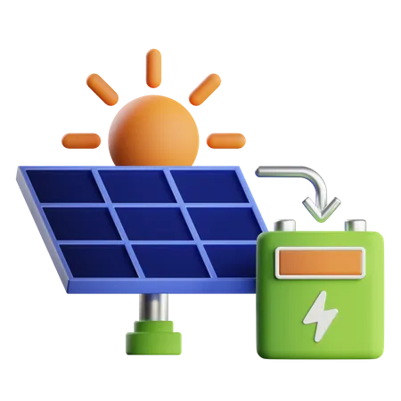 Énergie solaire  3D Icon