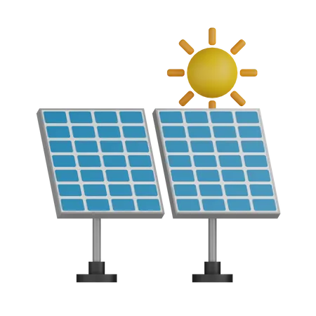 Énergie solaire  3D Icon