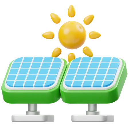 Énergie solaire  3D Icon