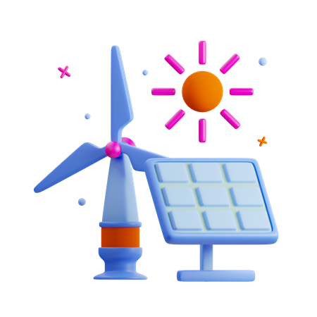 Énergie solaire  3D Icon