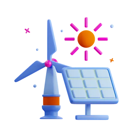 Énergie solaire  3D Icon