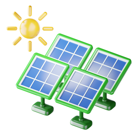 Énergie solaire  3D Icon